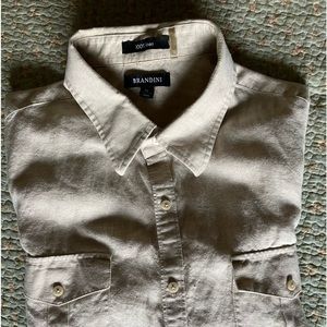 Men’s XL Brandini tan linen shirt